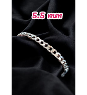 925 Ayar Gümüş 5.5 mm Gurmet Modeli Erkek Gümüş Bileklik