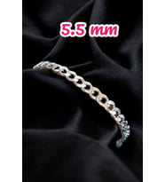 925 Ayar Gümüş 5.5 mm Gurmet Modeli Erkek Gümüş Bileklik