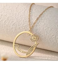 Kişiye Özel 925 Ayar Gümüş Minimalist Karahindiba İsim Kolye (Gold)