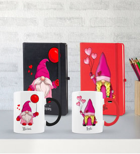 BK Gift Kişiye Özel Sevgili Temalı 2’li Defter Kupa Hediye Seti, Sevgiliye Hediye, Sevgililer Günü Hediyesi-5