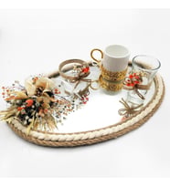 Lora Davet Damat Kahve Fincanı Tepsisi (1 Adet) Somon - 53176