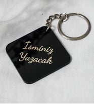 Kişiye Özel İsimli Pleksi Anahtarlık - Çift Taraflı (4X4 CM) İsme Özel Anahtarlık