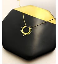 Güneş Modeli 925 Ayar Gümüş  Kolye (Gold)