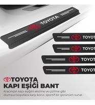 Toyota Logolu Karbon Kapı Eşiği Koruyucu Bant Folyo 4'lü Set