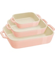 Staub Seramik Fırın Kabı Seti 3'Lü Pembe (Çok Renkli)