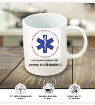 Kişiye Özel Tasarım Acil Sağlık Görevlisi  Beyaz Kupa Bardak