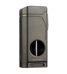Quantoro Dört Torch Pürmüz V-Kesici/Delicili Gunmetal Metal Puro Çakmağı