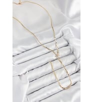 Pirinç Zirkon Taşlı Ezme Zincirli Deniz Yıldızı Model Gold Renk Y Kolye 5886 - HPSBYI4776-433