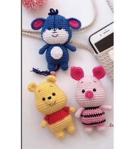 Amigurumi Oyuncak Winnie The Pooh+ Piglet+ Eeyore