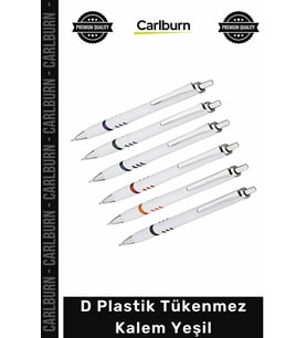 #Kalem Promosyon Logo Baskılı Kurumsal Ekonomik Ofis Gövde D Plastik Tükenmez Kalem Yeşil - 1 Adet