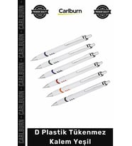 #Kalem Promosyon Logo Baskılı Kurumsal Ekonomik Ofis Gövde D Plastik Tükenmez Kalem Yeşil - 1 Adet