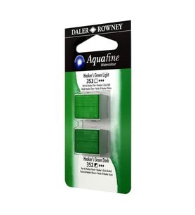Daler Rowney Aquafine 1/2 Tablet Suluboya 2'li Set HOOKERS GREEN LIGHT/HOOKERS GREEN DARK 