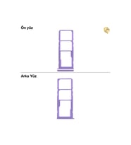Samsung Galaxy A21 Sim İç Yuvası Çiftli ile Uyumlu Mor Çiftli sim yuvası ikili sim tepsisi çiftli sim aparatı dual sim çekmecesi