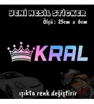 taç kral ön arka cam uyumlu 2adet oto sticker - ışıkta renk değiştiren hologram sticker yapıştırma