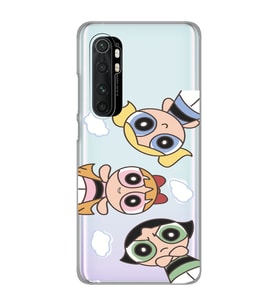 Xiaomi Mi Note 10 LITE Uyumlu Powerpuff KIzlar Tasarımlı Şeffaf Telefon Kılıfı