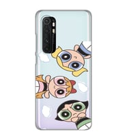 Xiaomi Mi Note 10 LITE Uyumlu Powerpuff KIzlar Tasarımlı Şeffaf Telefon Kılıfı