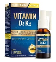 Nutraxin Vitals D3k2 30 Ml - 1000 Iu D3 Vitamini, 25 Mcg K2 Vitamini