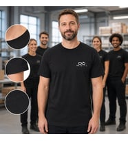 Logonuza Özel 10 Adet Premium Siyah Tişört - Pamuk Unisex Kurumsal Personel Tişörtü