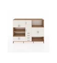 Hyperion Dolap 10 Raflı 4 Çekmeceli 8 Kapaklı 220x44x163 Çam-Aytaşı