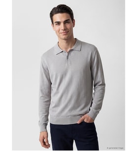 LC WAIKIKI Gri Polo Yaka Regular Fit Erkek Triko Kazak
