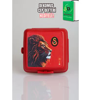 "DEKOMUS CEP DEFTERİ HEDİYELİ" YENİ SEZON LİSANSLI GALATASARAY ASLANLI 2 KATLI BESLENME KUTUSU / LUNCH BOX (Standart)