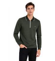 Erkek Mevsimlik Spor Polo Yaka Fermuarlı Sweatshırt BGL-ST05468
