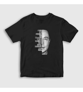 Presmono Unisex Çocuk Siyah Extraordinary Elon Musk T-Shirt 333669tt
