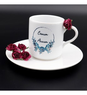Kutusunda Canım Annem Yazılı Tekli Kahve Fincanı Anneler Günü (Çok Renkli)