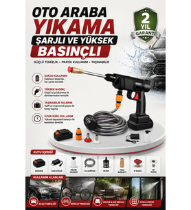 Taşınabilir Akülü Araç Yıkama Makinesi Ergonomik ve Güçlü Tasarım