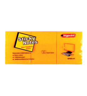 Bigpoint Yapışkanlı Not Kağıdı 3'lü 40x50mm Neon Turuncu x 4 Paket