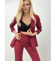 Atlas kumaş ceket pantolon takım(Bordo)