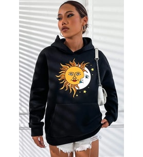 Unisex Larks' Tongues In Aspic Baskılı Sweatshirt (Siyah)