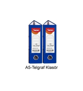 Telgraf Klasör Mavi Geniş A5 Plastik 2 Adet