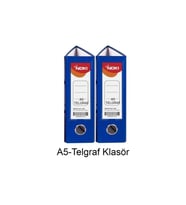 Telgraf Klasör Mavi Geniş A5 Plastik 2 Adet