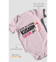 Dayıya Özel Kısa Kollu Bebek Body %100 Pamuk