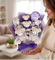 Premium Yeni İşinde Başarılar Amigurumi Ayıcık Buketi