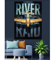 River Raid Temalı Klasik Uçak Dekoratif Kanvas - Mdf Ahşap Tablo