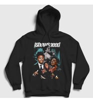 Presmono Unisex Siyah Poster Influencer Ishowspeed Kapüşonlu Sweatshirt 528881tt