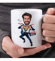 Kişiye Özel İçinden Süper Kahraman Çıkan Erkek Karikatürlü Kupa Bardak