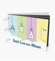 Kendin Tasarla Ahşap Bebek Albümü (Beyaz)