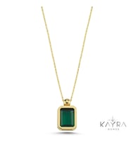 Peridot Taşlı Gümüş Kolye GM02