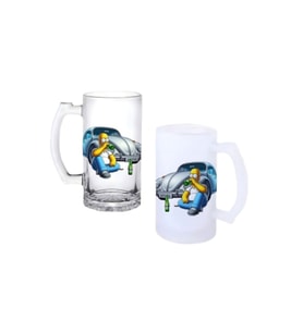 Ghostbastır Design Simpsons Kulplu Bira Bardağı Buzlu veya Şeffaf Seçenekli 0208