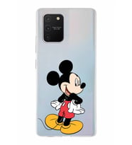 Samsung Galaxy A91  Kapak Mickey Mouse Tasarımlı Şeffaf Silikon Kılıf