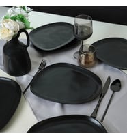 Keramika Mat Siyah Tetra Servis Tabağı 30 Cm 6 Adet 956