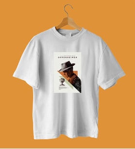 Oppenheimer Tasarımlı T-shirt - 2 (Beyaz)