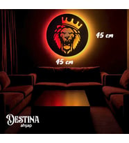 Destina Ahşap Taraftar Temalı Led Tablo- Arslan Led Tablo-Led Tablo-45cm*45cm