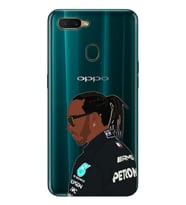 Oppo A5S/AX7/A12 Uyumlu Lewis Hamilton Desenli Şeffaf Telefon Kılıfı