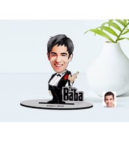 BK Gift Kişiye Özel Godfather Baba Karikatürlü Ahşap Biblo Model-1 (Beyaz)