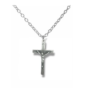 Hz. İsa Haç Kolye – Unisex Metal Takı, 60 cm Zincirli Dini & Gotik Stil (Gümüş)