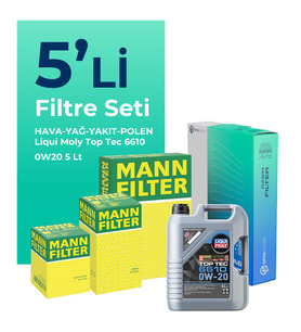MANN Opel Insignia 1.5 Dizel Filtre Bakım Seti Liqui Moly Motor Yağlı (2018-2023) 5 Li